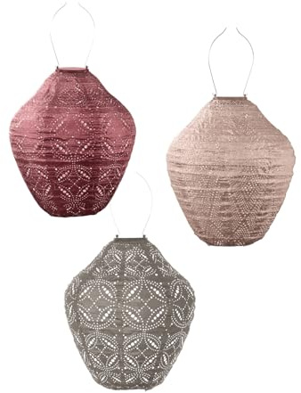 LUMIZ Solarlaterne - für Außen - Krug - 3 Stücke - Gartenbeleuchtung - Solarlampen - Gartendeko - Graublau/Dunkelgrau