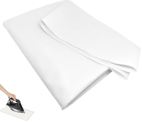 White Ironing Fleece Fabric, 50 g/m² Fusible Interfacing, Ironing Fleece for Reinforcement, Lightweight Non-Woven Iron-on, Small Size for Sewing and Ironing Fleece Liners, for Sewing Crafts