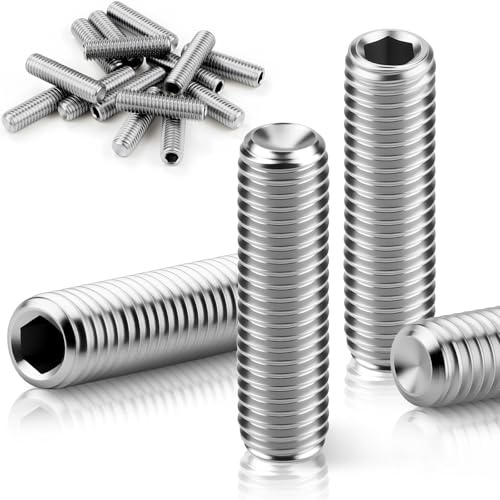 TXXATX Madenschrauben M6 Edelstahl 12 Stk Madenschrauben Türklinke M6x20 mm | Innensechskant Gewindestifte, 304 Edelstahl, Madenschraube M6, Metrisch, für Türgriffe, Lagern, Buchsen, Wasserhahn, Lampen