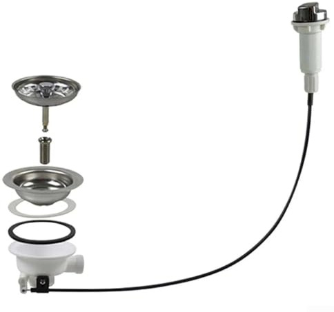 Eawfgtuw Stainless Steel Kitchen Sink Drain Strainer With Switch Controller, Bowl Type Drain Strainer, SUS304 Rust-proof Sink Drain Assembly, Easy To Control Water Flow(110mm)