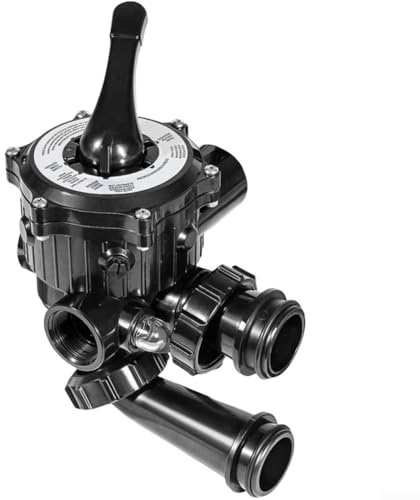 Homeponnew Válvula multipuerto de repuesto para sistemas de filtro de arena Hayward S200 S240, montaje lateral de 1-1/2 pulgadas SPX0710X32, construcción negra ABS para rendimiento de filtración de