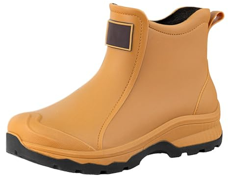 Generico Stivali Pioggia Uomo Leggere Comode Stivaletti Antipioggia Corti Antiscivolo Eleganti Stivali Impermeabili Invernali Scarpe da Giardino Moda Tronchetti Gomma Trekking Scarponcini Rain Boots