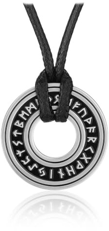 Jovivi Men's Viking Necklace for Men,Eternal Circle Pendant Leather Rope Necklace Mens Norse Vegvisir Nordic Talisman Amulet Viking Jewellery Gifts for Men him Christmas