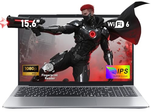 NAIKLULU 15.6 Pulgadas Gaming Pc Ordenador Portatil i9-11900H Procesador (2.5 to 4.9Ghz), 32GB RAM 1TB SSD Gamer Laptop 2025, Teclado Retroiluminado/Desbloqueo por Huella/RJ45/Tipo-C