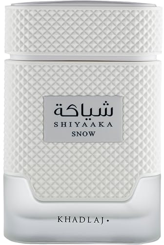Khadlaj Shiyaaka Snow – Citrusy, Woody, Spicy, Aromatic – Eau De Parfum Spray-Long-Lasting Fragrance for Men, 3.4 Ounce / 100 ml