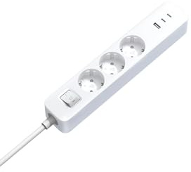 Xiaomi Power Strip - 3-Fach Steckdosenleiste mit zusätzlich 2X 20W USB-C & 1x 18W USB-A, Feuerresistentes Material und Anti-Rutsch-Oberfläche