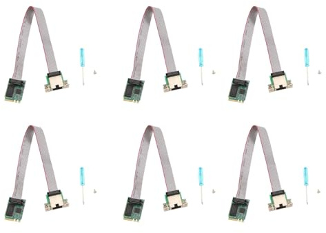 Janasiba 6 tarjetas LAN Ethernet M.2 A+E Key 2.5G RTL8125B, tarjeta de red de control industrial M.2 Gigabit Ethernet