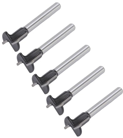 aqxreight 5 Pièces Embout de Routeur de Cintrage d'arc en Carbure cémenté Type T 2 en Embout de Routeur pour Porte en Bois Placard Poignée Standard un e de Cintrage d'arc Bit2 de Flûte BitRouter