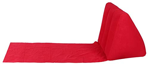 Oreiller de Soutien Triangulaire Gonflable pour la Maison, Coussin Pliant Portable pour l'intérieur et l'extérieur (Rouge)