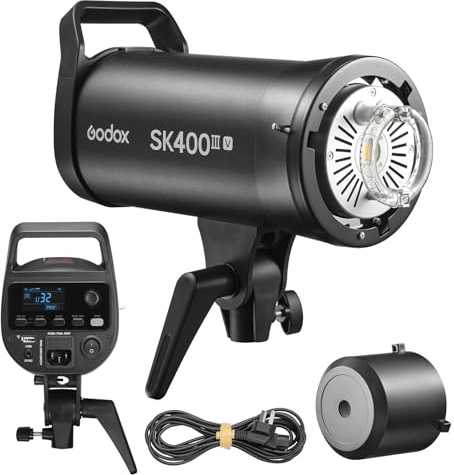 GODOX SK400III-V SK400IIIV Photo Studio Flash 400Ws 2.4G Wireless Bowens Mount Strobe Light GN65 5700±200K Modeling Lamp 0.1-1.5s Recycle Time Photography Light for Product/Wedding/Portrait