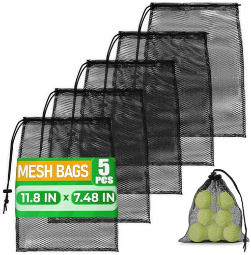 (5 st) - Suriel Nylon Mesh Nets Bag Golf Tennis 48 Ball Carrying Holder Storage