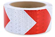 Carparts-Online Signalband Markierungsband Absperrband selbstklebend reflektierend rot weiß 10m