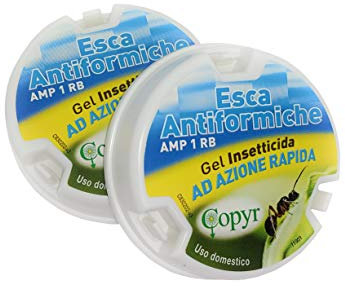 Copyr | Due Trappole AMP 1 RB Insetticida Formiche E Blatte, Antiscarafaggi, Uso Domestico, Disinfestazione in 6 giorni, Per Interno Ed Esterno, 2x10 gr