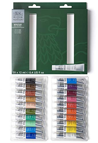 Winsor & Newton Winton - Set de 20 Tubos de Óleo de 12ml en Colores Surtidos para Iniciación a la Pintura
