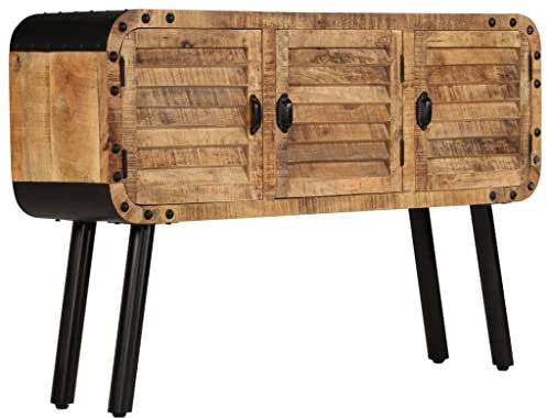 INLIFE Sideboard Mangoholz Massiv 120 x 30 x 76 cm