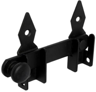 Gedotec Gartentorfalle schwarz Tor-Verschluss Länge 120 mm | Stahl Tür-Riegel zum Schrauben Gartentor Verriegelung antik | 1 Stück - Torfalle Überwurf Metall mit Gegenstück