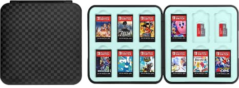 Vicloon Game Card Case for Nintendo Switch: 12 Game & Micro SD Slots, Switch Games Holder & SD Card Storage (Black)