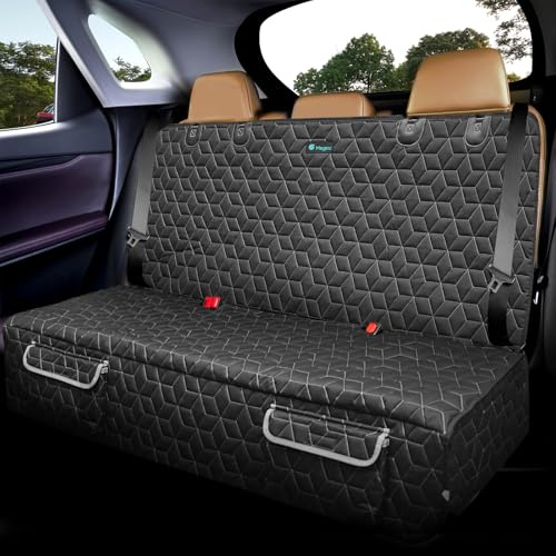 Meginc Bench Dog Car Seat Covers for SUV, Waterproof RAV4 Dog Seat Cover for Back Seat Heavy Duty Nonslip Back Seat Cover Protector for Rav4/Honda CR-V/Subaru CrossTrek/Mazda CX5/Hyundai Tuscon | Heavy-Duty Oxford Rear Seat Cover for Pet Hair, Spills, Velcro Openings, Non-slip, Scratch-Resistant, Machine Washable