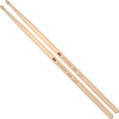 Meinl Stick & Brush Zack Grooves Signature Drumstick - American Hickory mit Oval Wood Tip - Made in Germany (SB606) | U.S. Hickory Drumsticks, ovale Spitze, langer Kegel, Gewicht und Tonhöhe abgestimmt