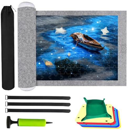 Yuragim Puzzelmatten für Puzzle Bis 3000, Puzzlematte für Bis 1000 2000 3000 Puzzle Teile Puzzle Pad Puzzleunterlage Puzzle Rollmatte Rollen Sie Puzzlematten Zubehör zur Aufbewahrung für Puzzles auf