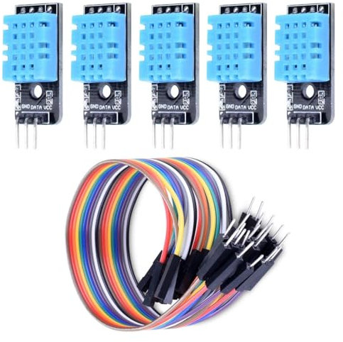 ARCELI 5 x Temperatursensor und Luftfeuchtigkeitssensor, Temperatursensoren inklusive Kabel, kompatibel mit Arduino und Raspberry Pi