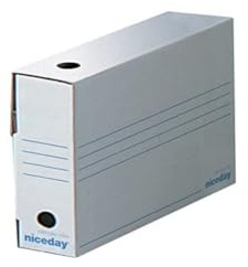 IDMENAGE Archivbox – aus weißem und blauem Karton – Größe 335 x 80 x 245 mm – wird in 10er-Packungen verkauft