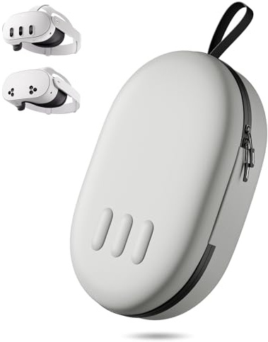 ZOZOVR Custodia per Meta Quest 3S/Quest 3, Compatibile con il cinturino Battery Elite, controller e altri accessori, Custodia rigida per il trasporto e protezione superiore per viaggi, grigia