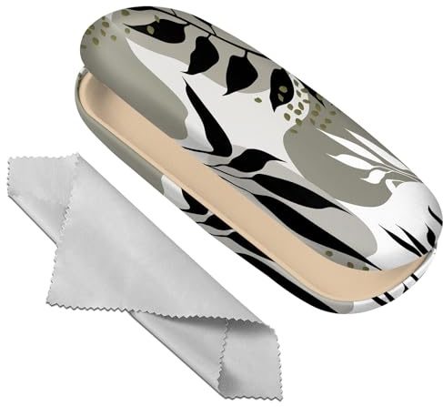 Deokke Brillenetui, Hartschale, Brillen-Schutzhülle, Brillenhalter-Box mit Reinigungstuch für Damen und Herren, niedlich