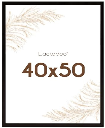 Wackadoo Bilderrahmen 40x50 Schwarz Fotowand Fotorahmen mit Glasscheibe FSC Holz Picture frame