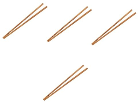 Garneck 4 Paia bacchette in legno d'ulivo bacchette da cucina lunghe riutilizzabili per friggere lunghe cinesi di noodle cinesi allungate