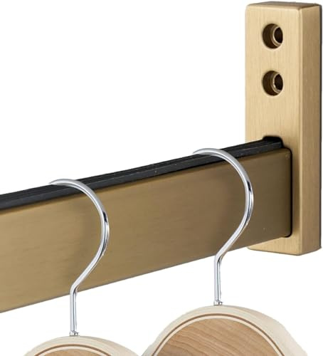 Barra appendiabiti resistente per armadio con supporti terminali per armadio, asta rotonda da 95 cm, colore marrone, ideale per lavanderia e camera da letto. Opzioni di lunghezza: 4963,5 cm