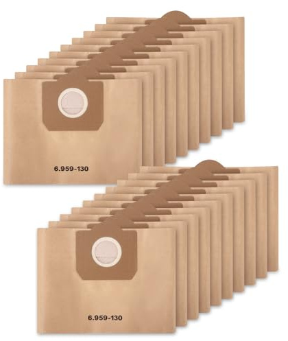 20 stycken WD3 dammsugarpåsar för Kärcher 6.959-130.0, lämplig för dammsugare WD 3/3 batteri/3.150/3.200, A2201/2204/2504/2554/2251/2604, SE4001/4002