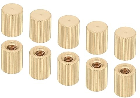 PATIKIL Écrou Borgne M4x8x10mm, 10 Pcs Écrou à Capuchon Vis Bouton Cache Boulon, Filetage Femelle, Moleté, Quincaillerie Décorative, Luminaires
