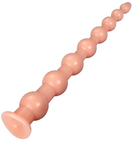 BDSMYEE 45 cm Plug Anal avec Ventouse, Perles Anales avec 8 Boules de Différentes Tailles Masturbateur Jouets Sexuels Anaux pour Couples (Couleur chair)