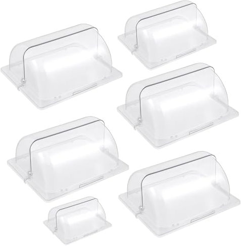 Plastic Chafing Dish Cover Half Size Clear Roll Top Bakery Pan Food Display Cover Dessert Cake Dustproof Lid for Cake Cupcake Exhibition, 6