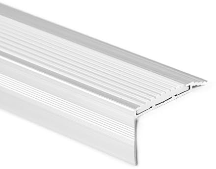 Treppenkantenprofil Aluminium weiß LxBxH=1500x45x25mm - L=1,5 meter - Treppen Kantenschutz - Treppenprofil