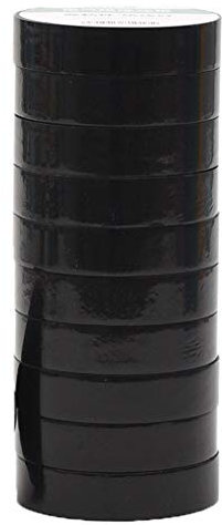 Cinta adhesiva de 9 rollos, cinta aislante eléctrica de 10 m, PVC, resistente al agua, resistente a altas temperaturas, cinta aislante de colores mezclados, cinta aislante for cables eléctricos, negra