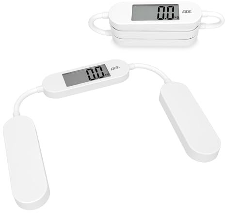 ADE Faltbare Reisewaage | digitale Personenwaage mit 180 kg Tragkraft in 100-g-Schritten | präzise Körperwaage mit LCD-Display