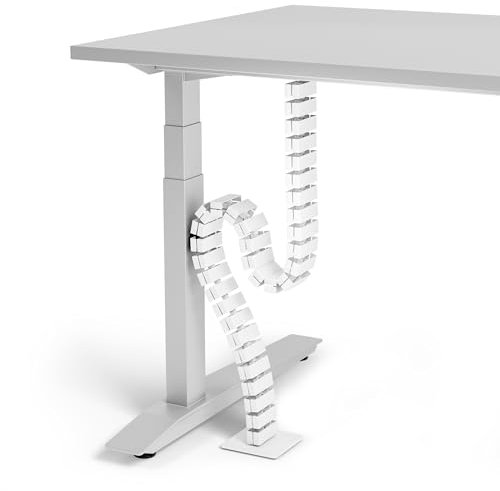 VALU canalina passacavi per scrivanie fino a 125 cm – stabile, flessibile con catena magnetica – Gestione cavi scrivania regolabile in altezza e fissa – base in acciaio e gommini antiscivolo