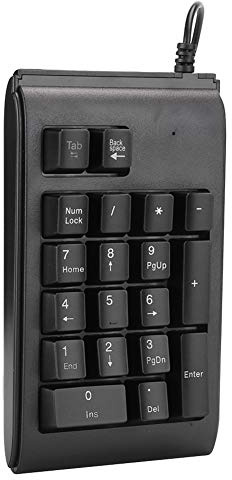 Tbest Backlit Keypad USB Wired Numeric 19‑Key Keyboard Mechanical Feel Tricolor Breathing Black Computer Accessories & Peripherals (Black)