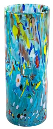 MurArt Vase en verre de Murano DECORO MG de 1000 ml Alt 24 cm en verre soufflé, fabriqué à la main artisanal fabriqué en Italie B1