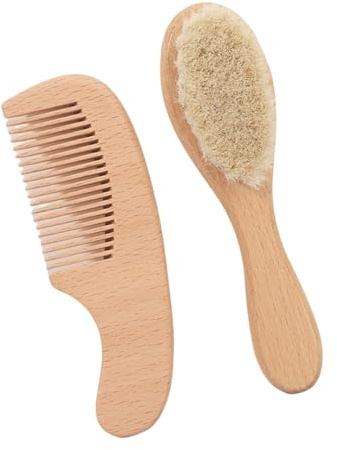 Babyhaare Bürste und Kamm Set Babyhaare Kamm Weiche Ziegenborsten Wiegen Kappen Bürste Holz Babyhaare Bürste Junge Mädchen
