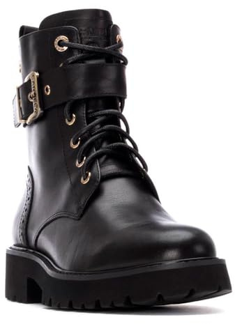CARMELA 162593, Botín Estilo Militar Mujer, Negro, 41 EU