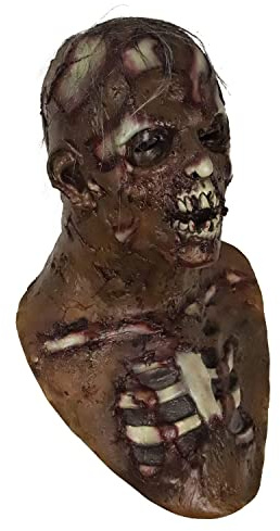 molezu MLZ-shg-Brown Masque de zombie effrayant pour adulte - Décoration d'Halloween - Masque d'Halloween en latex - Marron