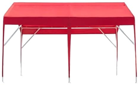 Carport Tent Outdoor Carport Home Patio Gazebos Mobile Garage Awning Rainproof Sunproof Tent Garden Open Space PergolaN Car awning(A 2.8x4m red)