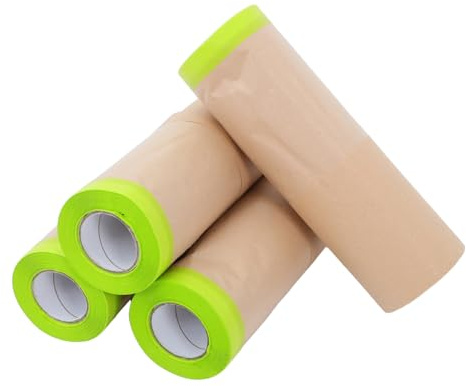 Amosfun 4 Películas De Enmascarar Kraft Prefabricadas Papel De Enmascarar Para Pulverizar Envoltura De Vehículos Película Protectora Para Autos Para Pintura De