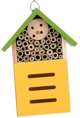 ibasenice Holz Haus Insektenhaus mit Bemalten Gartenhaus-dekorationshaus Nest für Bienenstock aus Holz Zimmer für Gartenhütte