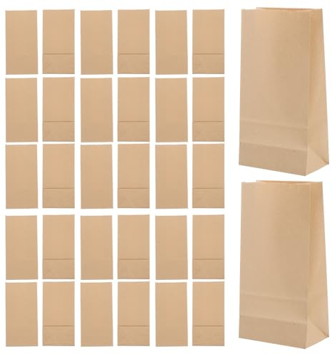 Ciieeo 100stücke Kraftpapiertüten Wiederverwendbar für Lebensmittelverpackung Braune Papiertüten mit Boden für Süßigkeiten Kekse Teepartys und Geschenke