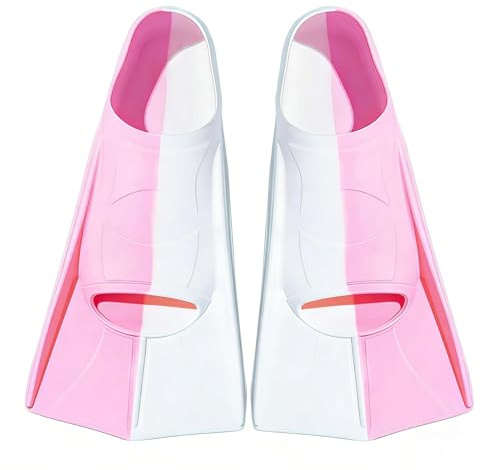Bocguy Silikon Schnorchelflossen Kurz, Kinder Schwimmflossen Kurze Schwimm-trainingsflossen, Trainingsflossen, Kurze Trainingsflossen für Schwimmen, Komfortable Schwimmflossen,Kinderflossen Tauchen