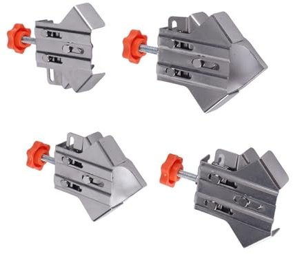Morsetto angolare professionale a 90 gradi con doppia apertura e chiusura, 4 pezzi, per armadietti, falegnameria, scatole di montaggio, cornici per foto di grado officina, set di serraggio
